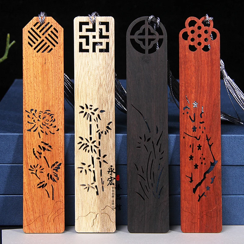 Carving Wooden Bookmark Classical Handmade Wood Bookmark Vintage Bookmarks