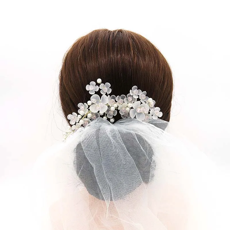 Pearls Hair Combs Tiaras Wedding Hair Accessories Engagement Party Flower Hairpins Crystal Festival Headpieces Bridal Jewelry