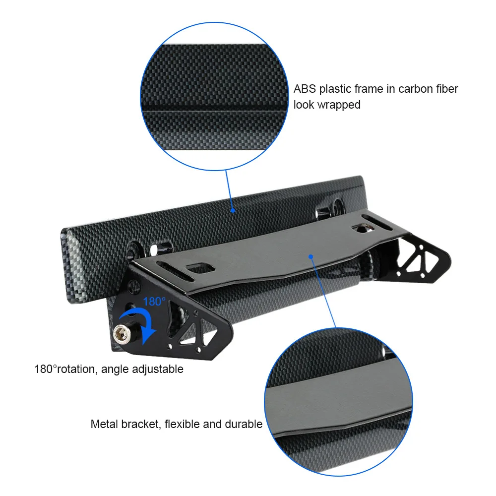 

Car Style LP1003 Car License Plate Frame Holder Carbon Fiber Racing Number Plate Holder Adjustable Mount Bracket Accessory