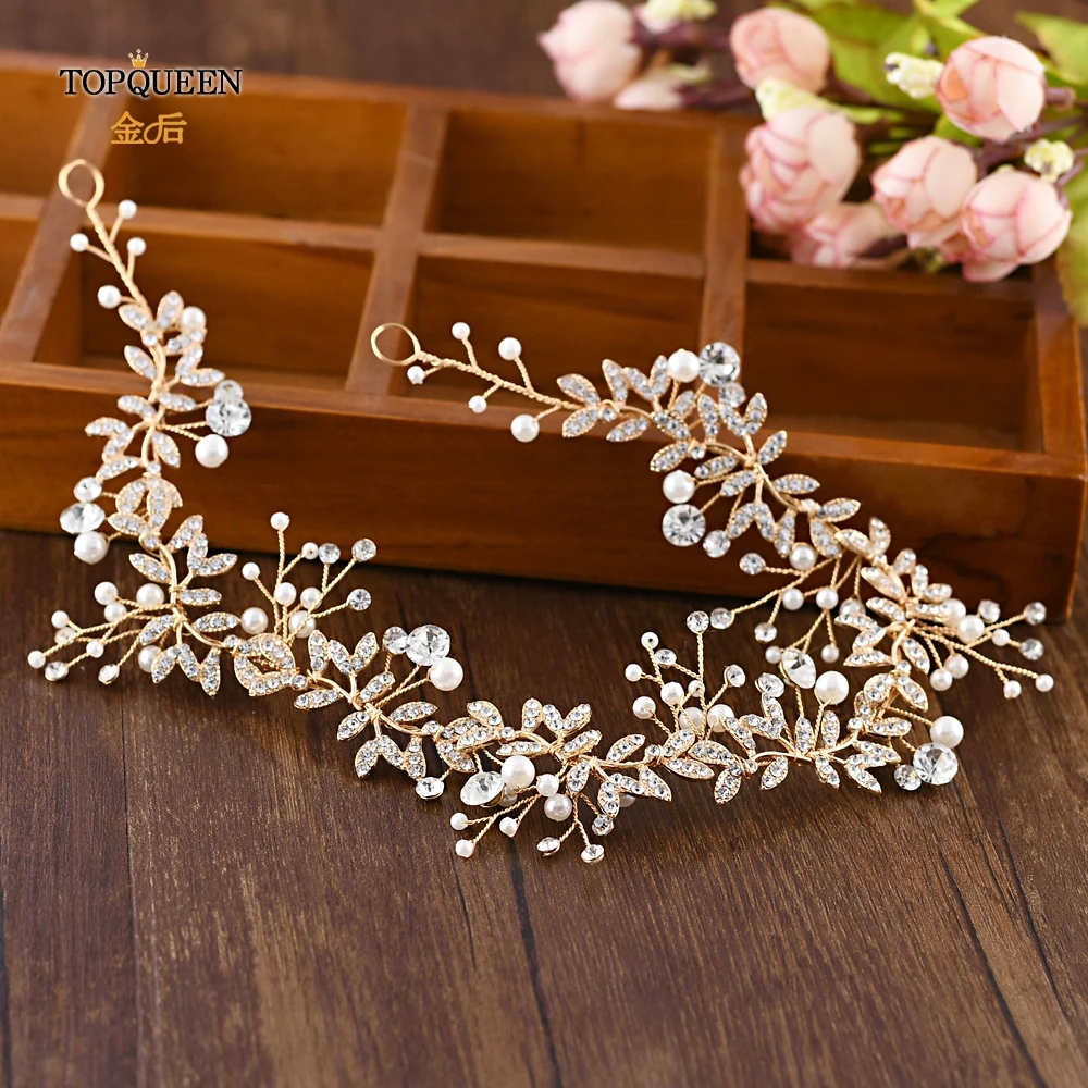 TOPQUEEN HP233-G Bridal headbands for women wedding pearl hair accessory bridal hair accessories for wedding tiara headband