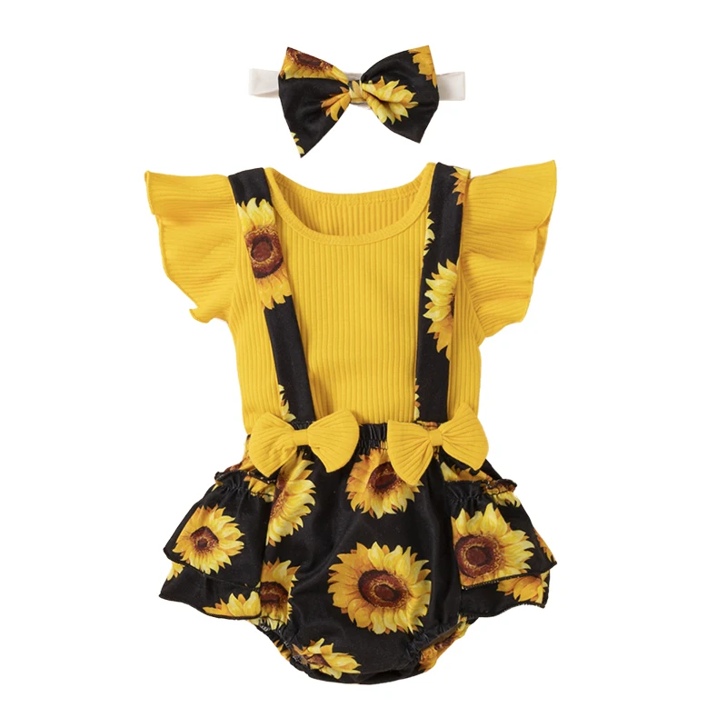 Baby Clothing Set for boy Newborn Infant Baby Girl Clothes Set Fashion Knit Ruffle Tops Shorts Headband Summer 3Pcs Outfit Overall For New Born Clothing baby shirt clothing set Baby Clothing Set