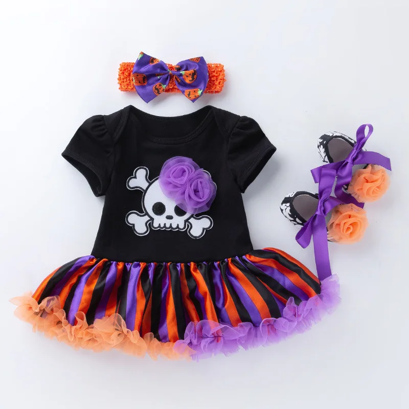 

2019 Halloween clothes baby rompers three-piece baby girls short sleeves bodysuits