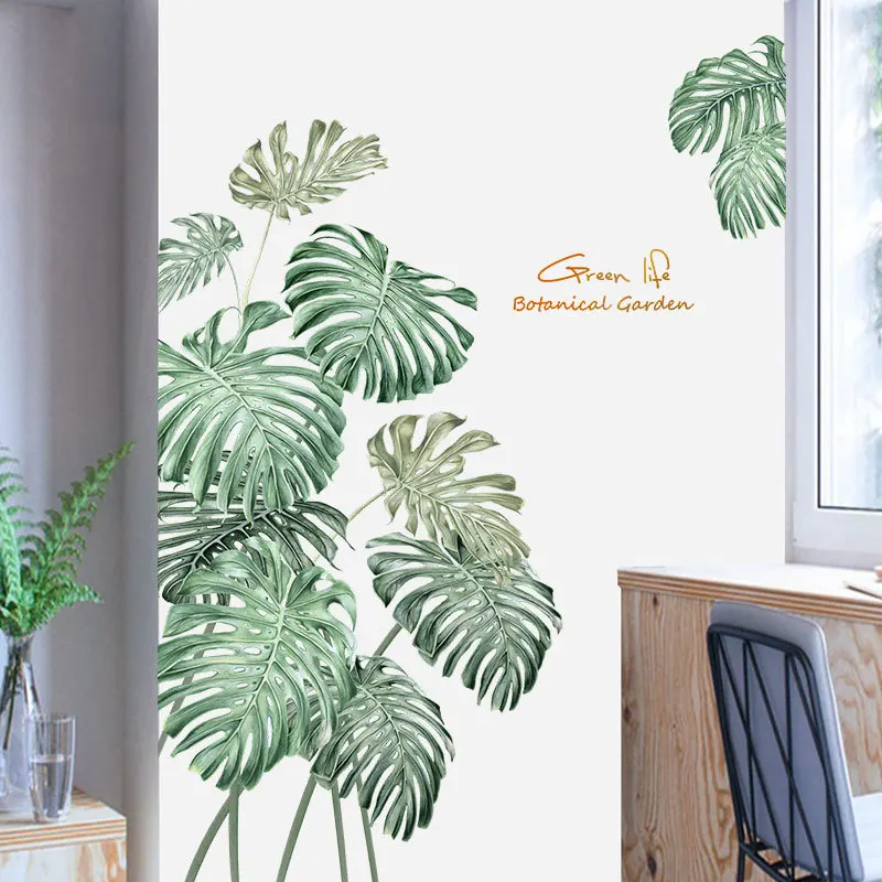 

Wall Stickers Tropic Green Plant Large Wall Stickers Room Metope Decoration Pvc Since Paste Wallpaper Pictures Jw