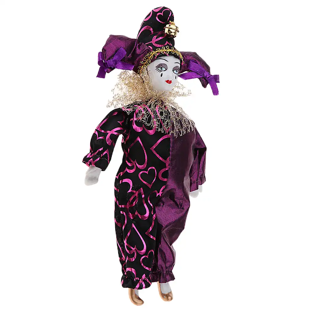 磁器人形ティアドロップピエロ人形着て紫色服ハロウィンギフト Dolls Aliexpress
