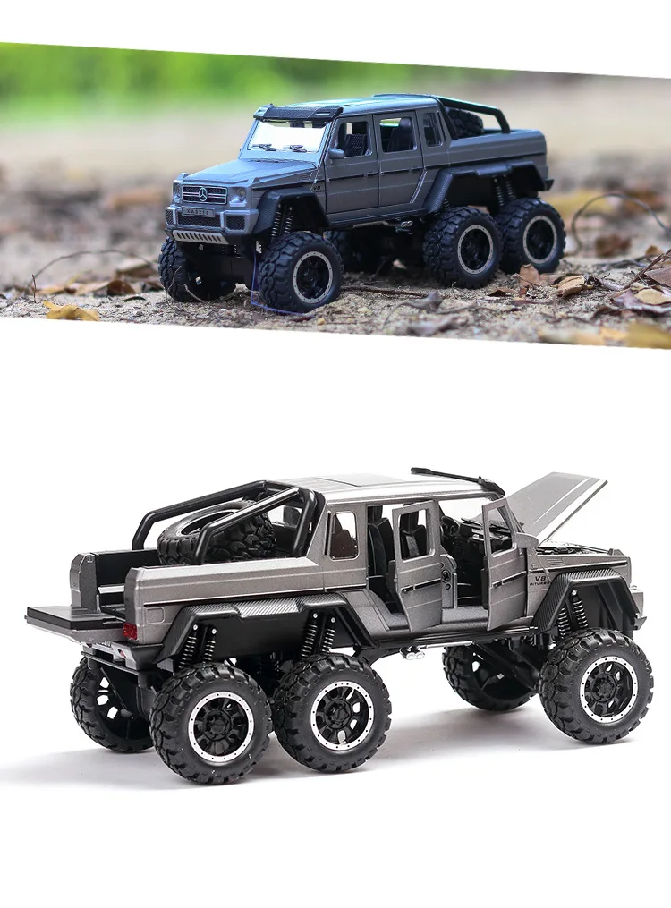 1:32 Масштаб автомобиля Горячий пикап колеса литой автомобиль benz amg g63 6x6 металлическая модель с светильник и звуком сплава коллекция игрушек