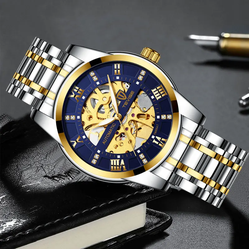 TEVISE Топ бренд Роскошные мужские с автоматическим заводом, мужские наручные механические часы с автоматическим подзаводом часы модные мужские часы Relogio Masculino