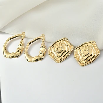 

Copper Plated 18 K Real Gold Color High Grade Abstract Sense Special Shape Turtle Tread Pendant DIY Earrings Jewelry Accessories