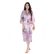 Плюс размер 3XL Lounge невесты свадебное платье повседневные ночные рубашки неглиже Печать Цветочное кимоно платье женский халат пижамы