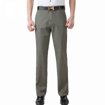 

2020 Mens Pants Summer Loose Black Pant For Workman Loose Fitness Khaki Business Trousers Men Brand Clothing Straight Man Pants