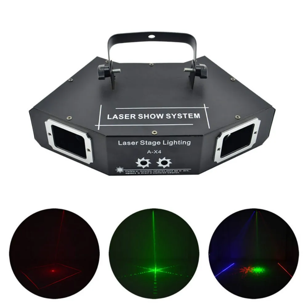AUCD DMX Red Blue Double Scan & 2 Eyes RG Pattern Network Mix Projector Laser Lights Xmas DJ Show Beam Moving Ray Stage Lamp AX4