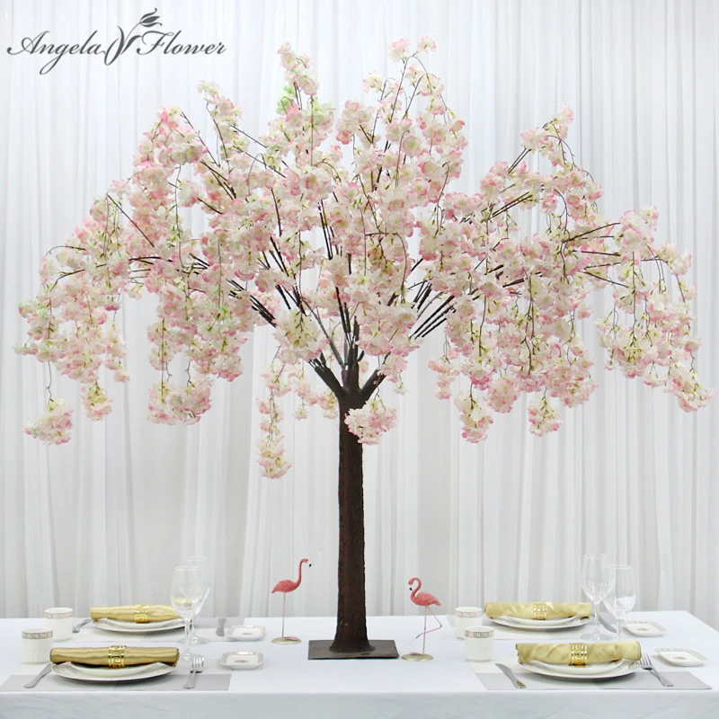 造花のある桜の木 結婚式のテーブルの装飾 庭 ホテル ショッピングモール 家の装飾 ウィンドウディスプレイ 1 2m 造花 ドライフラワー Aliexpress