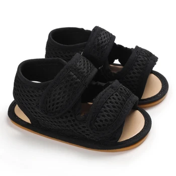 

Newborn Baby Boys Girls Solid Color Anti-Slip Shoes Summer Breathable Sandals Toddler Children Soft Soled First Walkers