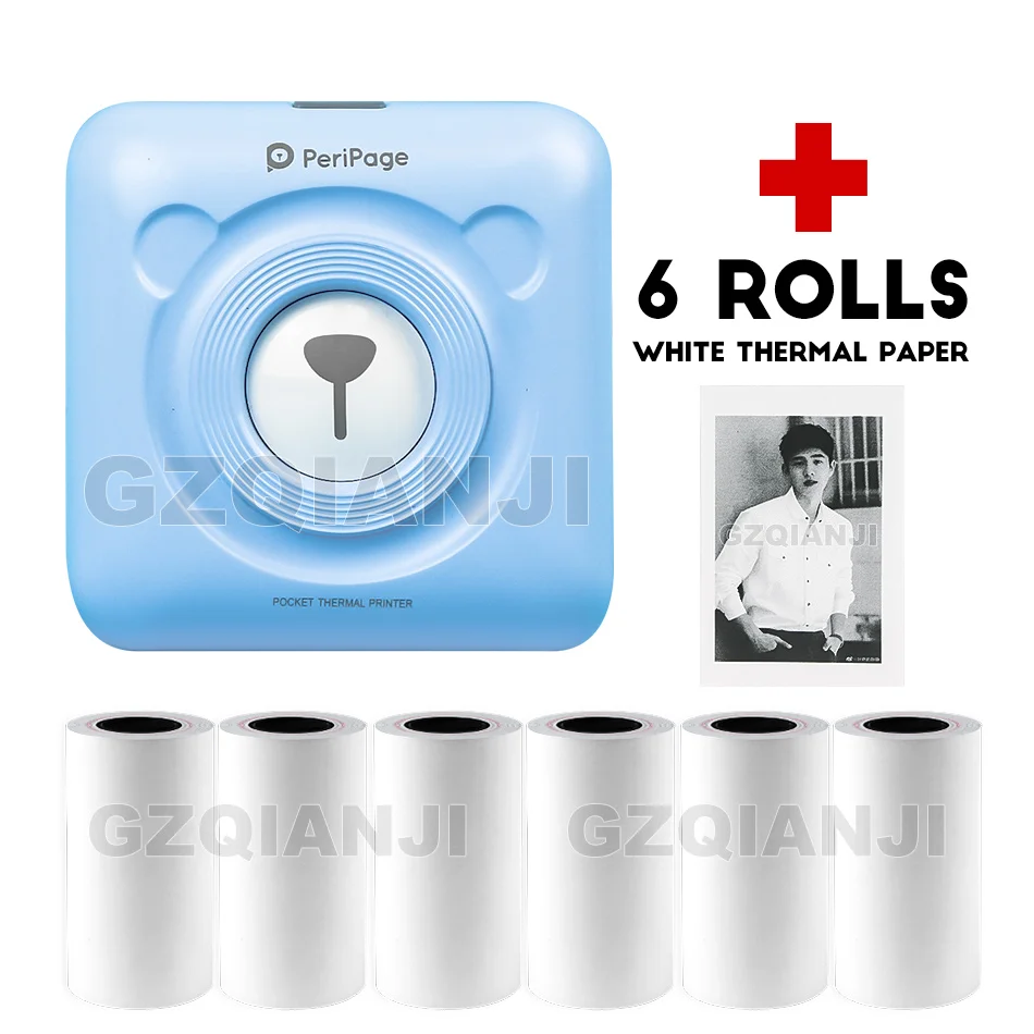 BL-6-ROLLS White 203 точек/дюйм A6 портативный термальный Bluetooth принтер 58 мм мини беспроводной POS Термальный фотопринтер для Android IOS мобильный телефон - Цвет: BL-6-ROLLS White
