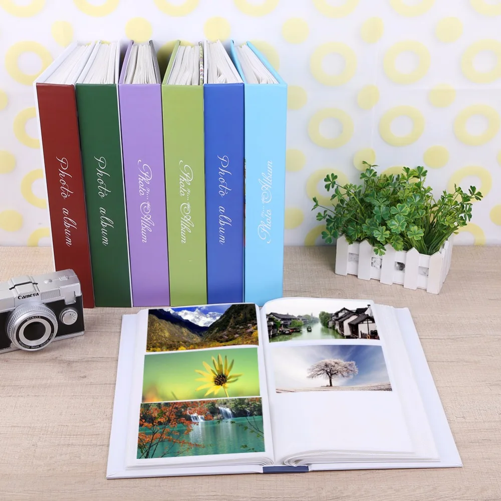 200/300 листов 4R/6 дюймов фотоальбом с прокладками семейные фотографии скрапбук карты держатель для фотографий хранение случайный цвет