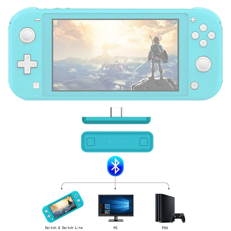 GuliKit NS07 Route Air color Bluetooth беспроводной аудио адаптер или передатчик type-C для nintendo Switch, Switch Lite, PS4, PC