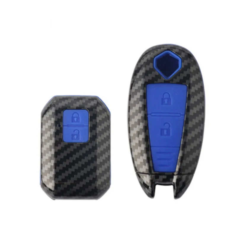 Carbon silicone Car Remote Key Fob Shell Cover Case For Suzuki Vitara Swift Ignis Kizashi SX4 Baleno Ertiga 2016 2017 2018 2019 |