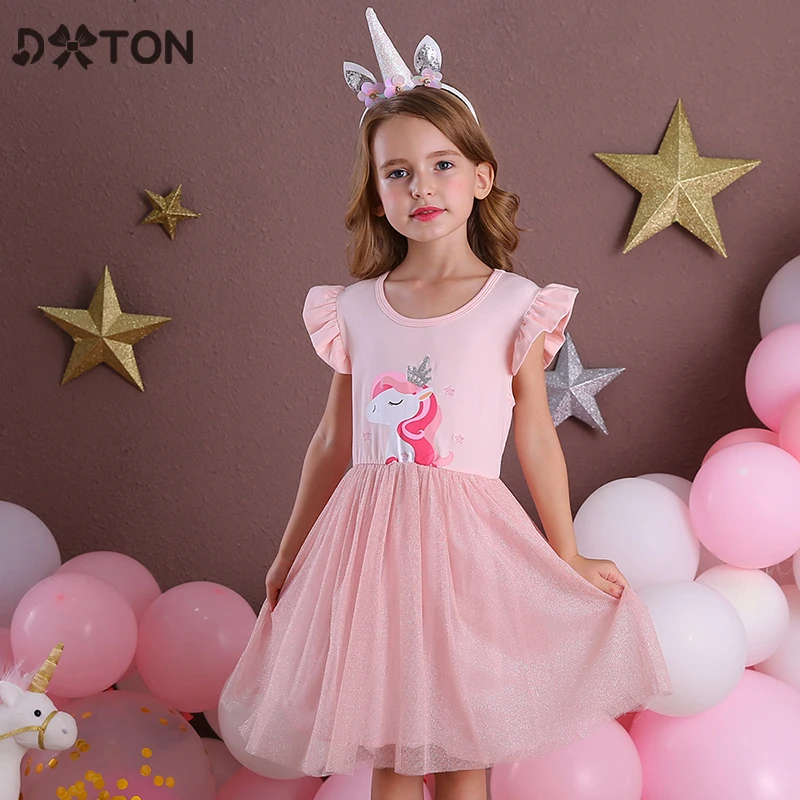 Dxton Kids Vestidos Licorne Girl Dress Ball Gown Princess for Party 2019 Summer Tutu 3-8 Years SH4543 Mix | Детская одежда и обувь