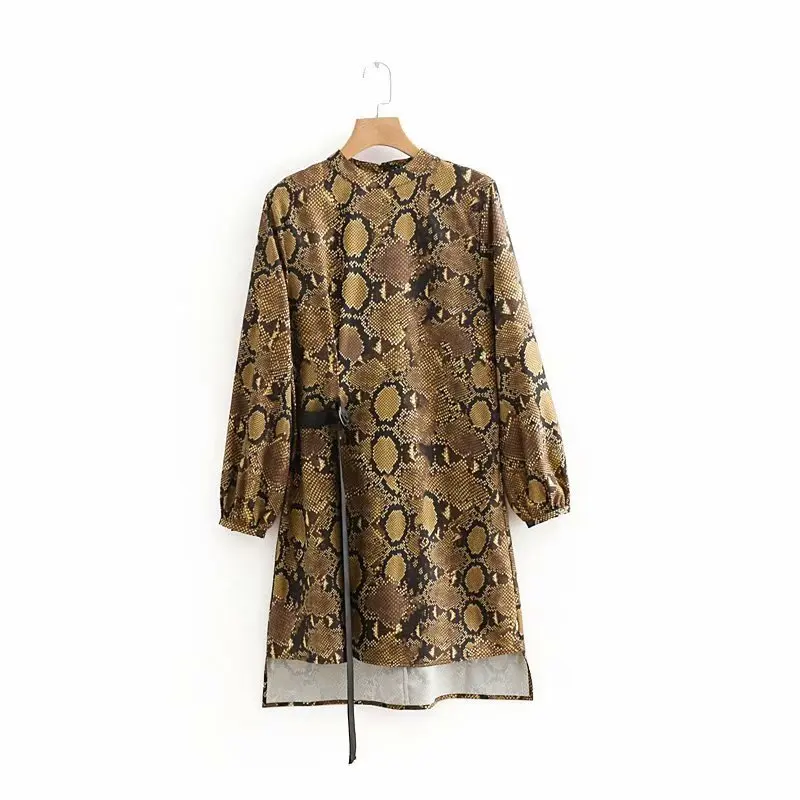 

2018 Autumn Women's Dress New Style Animal Printed Long-sleeved Dress 8906