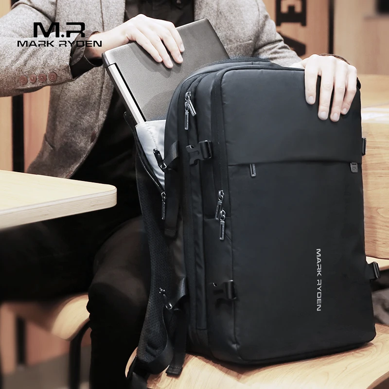 

Man Backpack Fit 17 inch Laptop USB Recharging Multi-layer Space Travel Male Bag Anti-thief Mochila