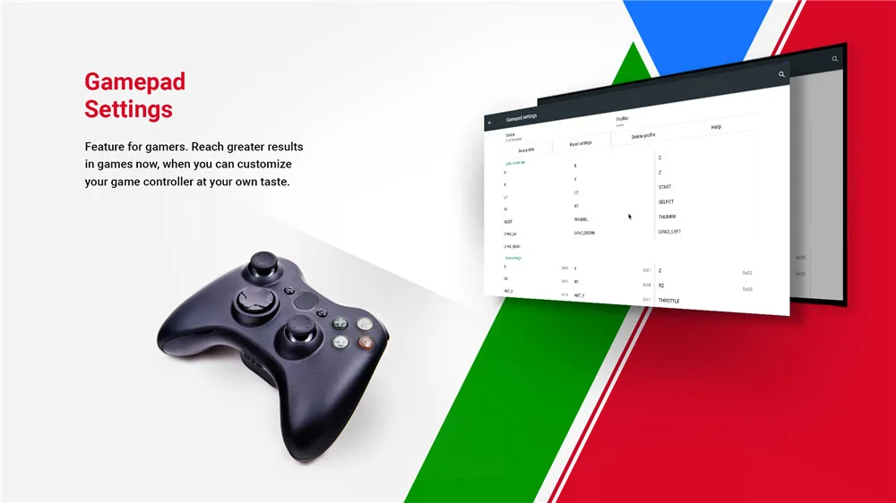 2. Gamepad settings