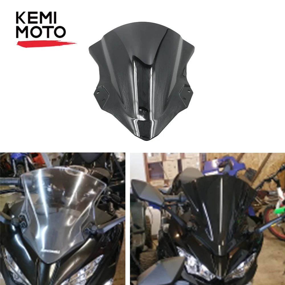KEMIMOTO ветровое стекло для Kawasaki Ninja 250 400 Ninja250 Ninja400 мотоциклетное лобовое стекло ветровой дефлектор ветровой экран щит