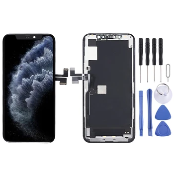

OLED Material LCD Screen and Digitizer Full Assembly with Frame for iPhone 11 Pro(Black)
