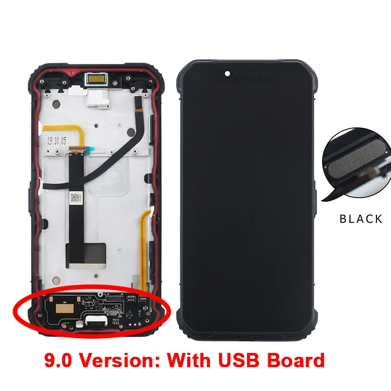 9.0 Black Type 1 Ocolor для Blackview BV9600 BV9600 Pro 9,0 ЖК-дисплей и сенсорный экран с рамкой и пленкой и инструментами+ кнопка датчика отпечатков пальцев - Цвет: 9.0 Black Type 1