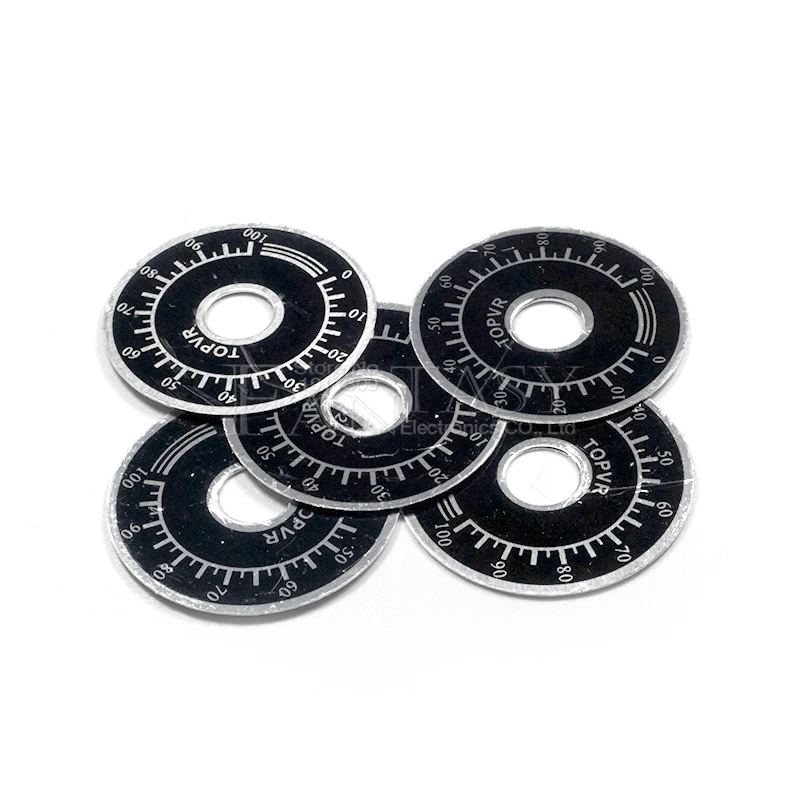 Potentiometer Knobs 10pcs 0-100 WTH118 Potentiometer Knob Scale Digital Scale Equipped with WX112 TOPVR