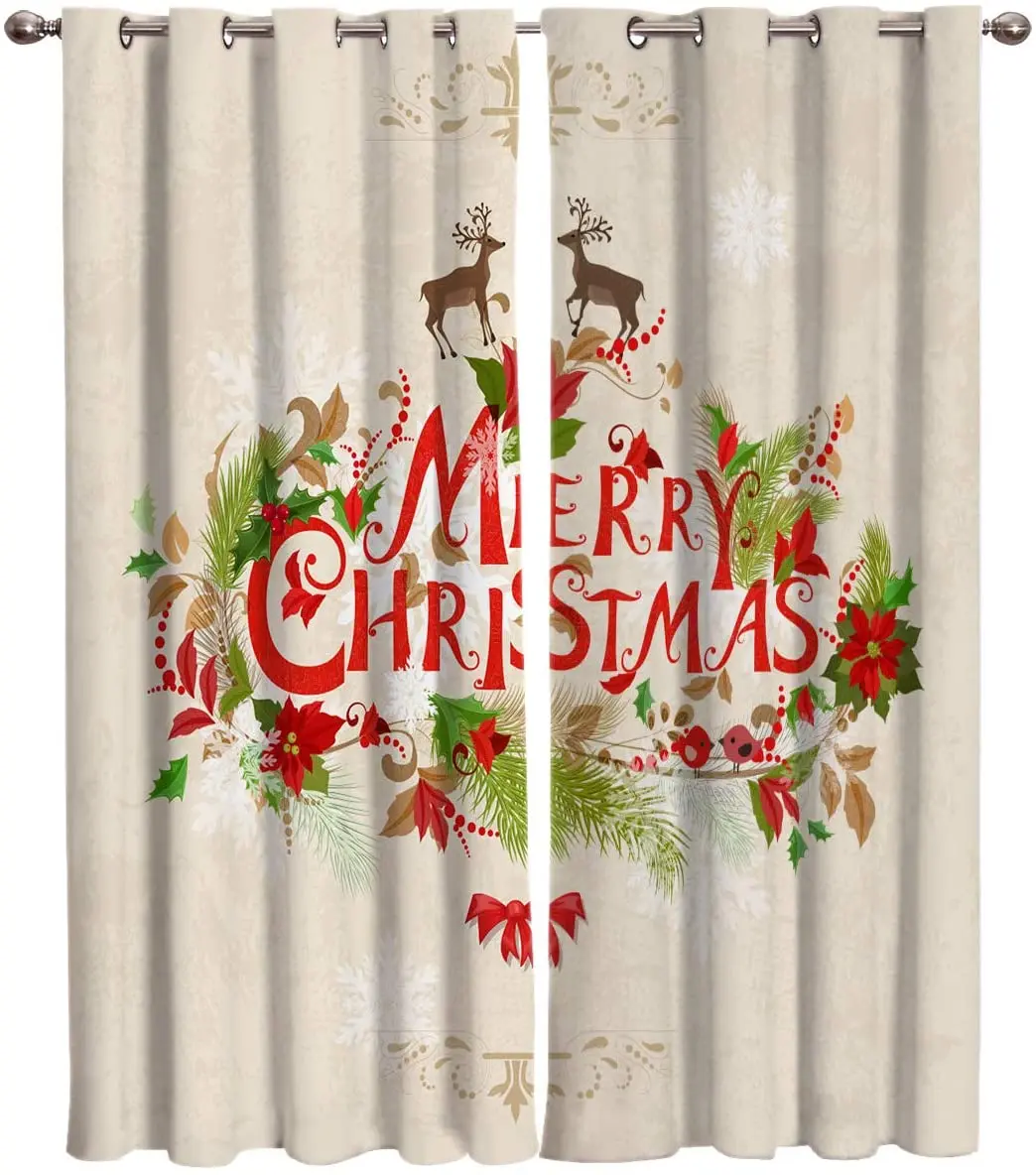 Merry Christmas олень домашний декор оконная занавеска s спальня кухонная панель для