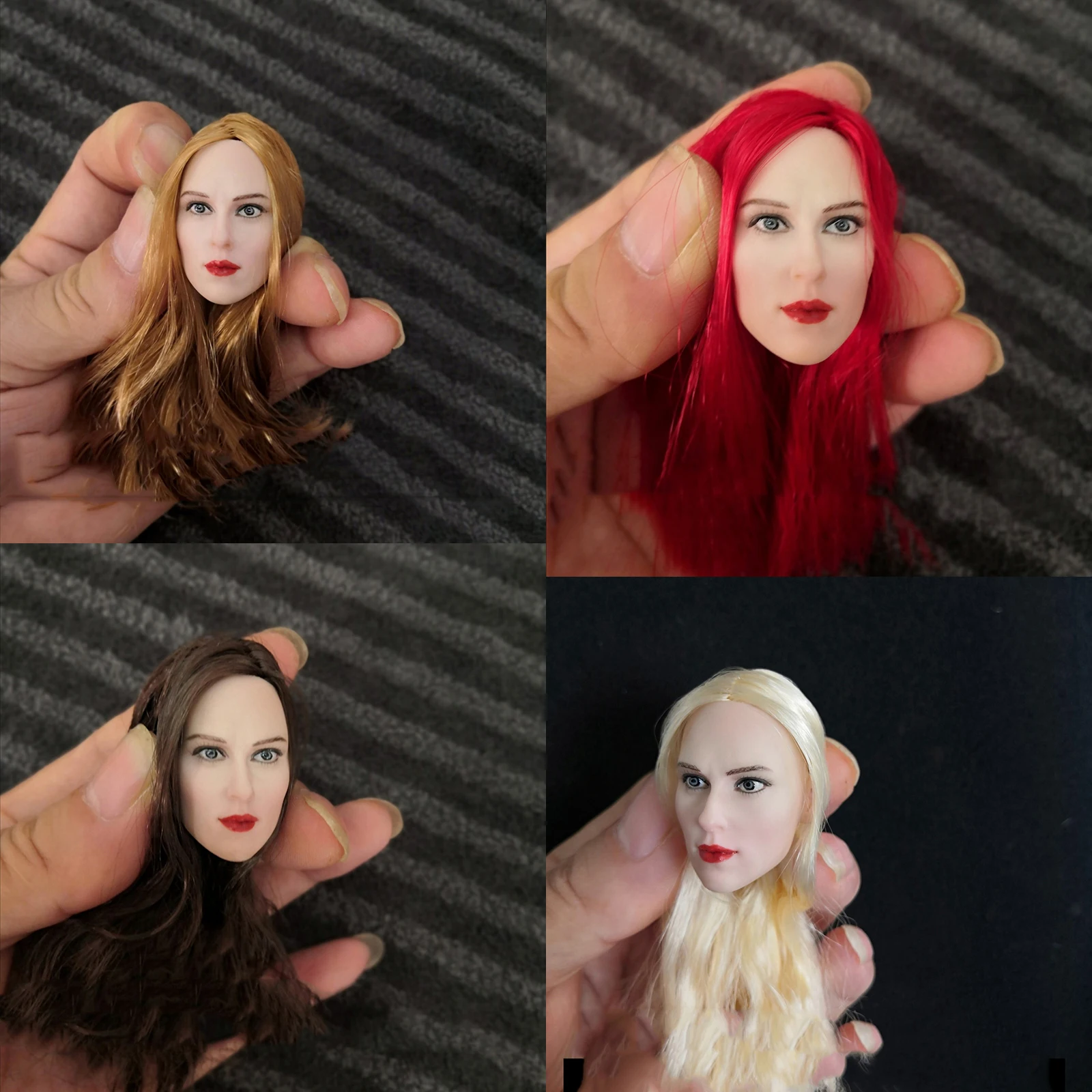 1/6 Scarlett Johansson 4 0 головы лепить Шоколадный Желтый Красный блондин волосы для 12