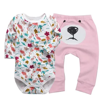

Newborn Baby Girl Clothes Set Long Sleeved Bodysuits Jumpsuit + Baby Pants Long Trousers Cotton Leggings