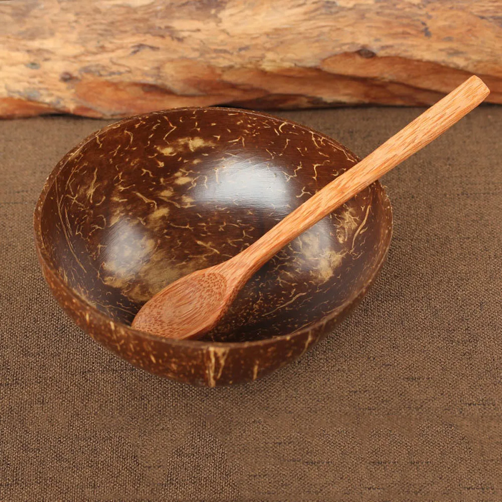 Details about   Natural Coconut Shell Bowl Wooden Handcraft Fruit Salad Plate Dessert Container 