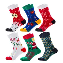

2PC Christmas Adult Tube Socks with Cartoon Pattern Vintage Style Soft Cotton Thick Accessory
