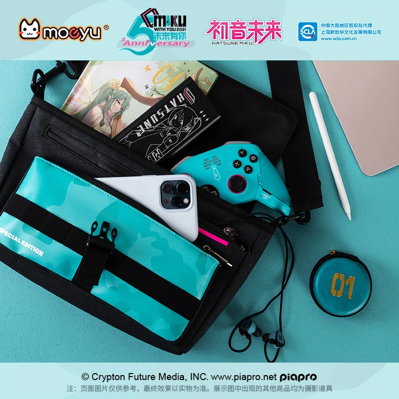 Moeyu Anime Vocaloid Cosplay Miku Messenger Crossbody Bag Student School Single Shoulder Men Wome's Bags Purse Handbag tote bag