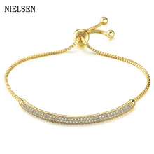 Золотые Регулируемые браслеты, очаровательный роскошный кристалл, циркон, браслеты дружбы, женские браслеты для женщин, ювелирные аксессуары