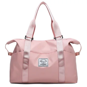 

New portable travel bag large capacity solid waterproof Oxford cloth duffle bag multi-function fitness bag tote