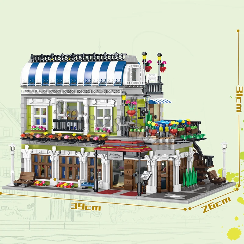 ql0920 MOC 3577 шт. серия City Streetview Европейский тип романтический ресторан модель строительные игрушки ql0924 ql0920