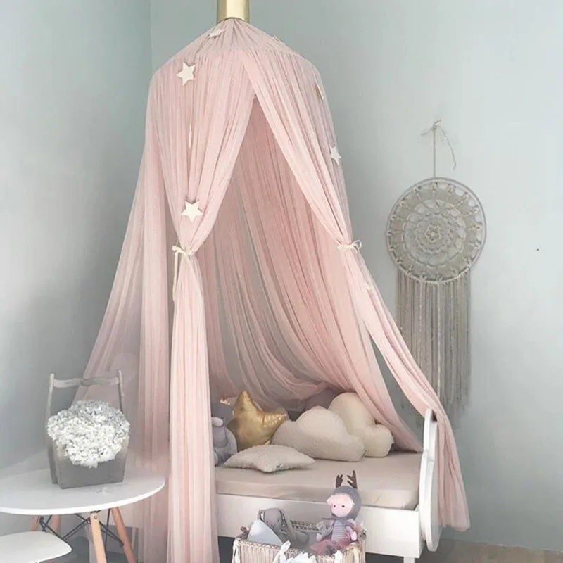 

Round Baby Crib Netting Bed Mosquito Net Dome Hanging Cotton Bed Canopy Mosquito Net Curtain For Hammock Chidren Room Decor