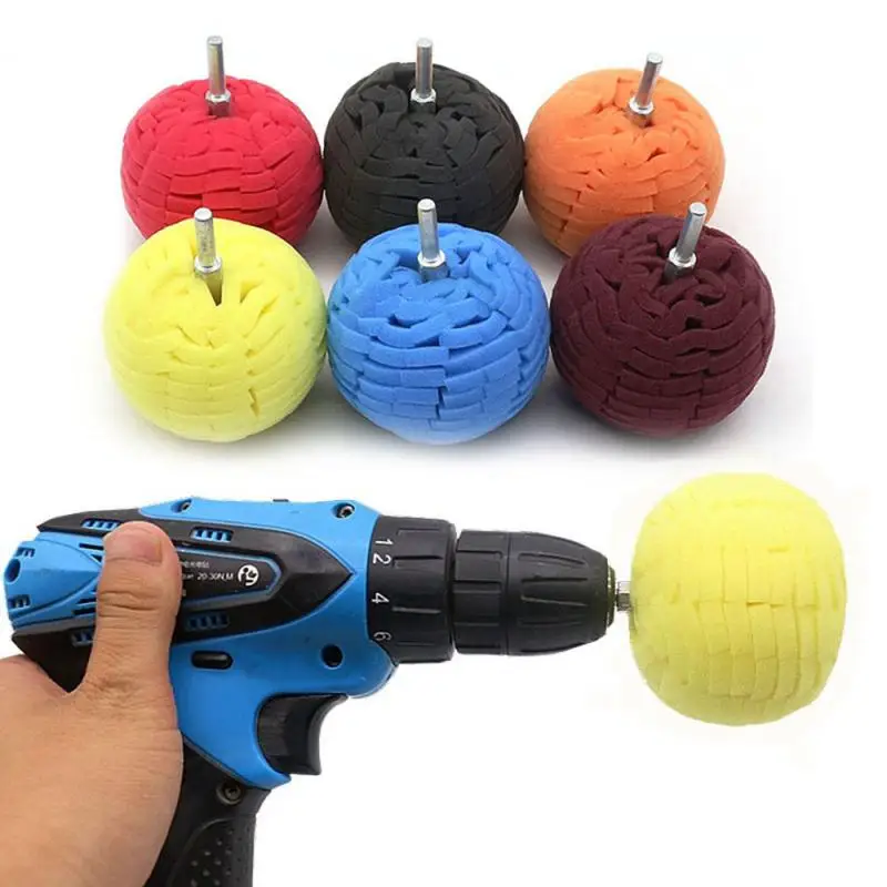 3Pcs Red 3/" Buffing Ball Sponge Finishing Buff Polishing Pad For Car Polishing