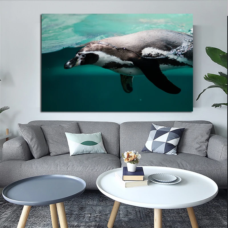 

Canvas Painting Animal Posters and Prints Ocean and Penguin Wall Art Pictures for Living Room Cuadros Home Decoration Unframed