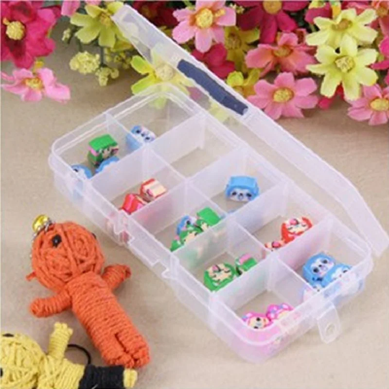 

Container Plastic Case Storage Box Organizer Practical Adjustable Compartment Jewelry Earring Bead Screw Holder Case Display