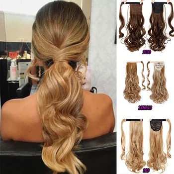 

XUANGUANG 24 inch Fashion ponytail Silky Synthetic Draw string ponytail Hair Extension High Temperature Fiber