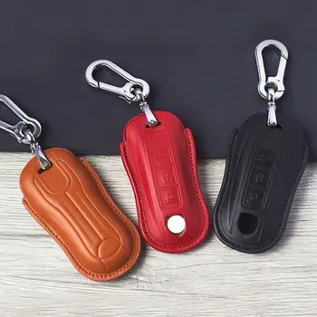 

3 Buttons Genuine Leather Car Key Case Shell Cover For Porsche Cayenne 911 996 Panamera Macan Boxster 986 987 981