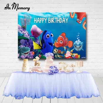 

InMemory Under The Sea Birthday Party Backdrops Dory Nemo Corals Bubbles Underwater Party Photographic Backgrounds