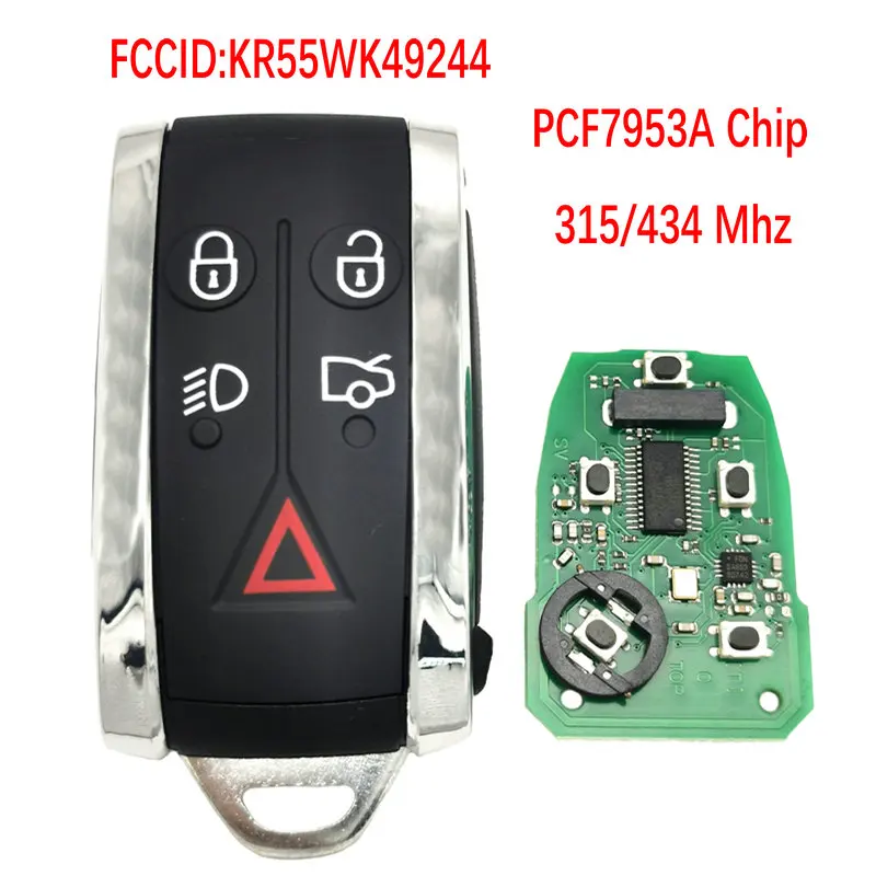DATONG WORLD CAR REMTE KEY FOR JAGUAR XF XF XFR XK XKR 2009 2010 2011 2012 2013 PCF7953A 315/434 FCC :KR55WK49244 KEYLESS ENTRY
