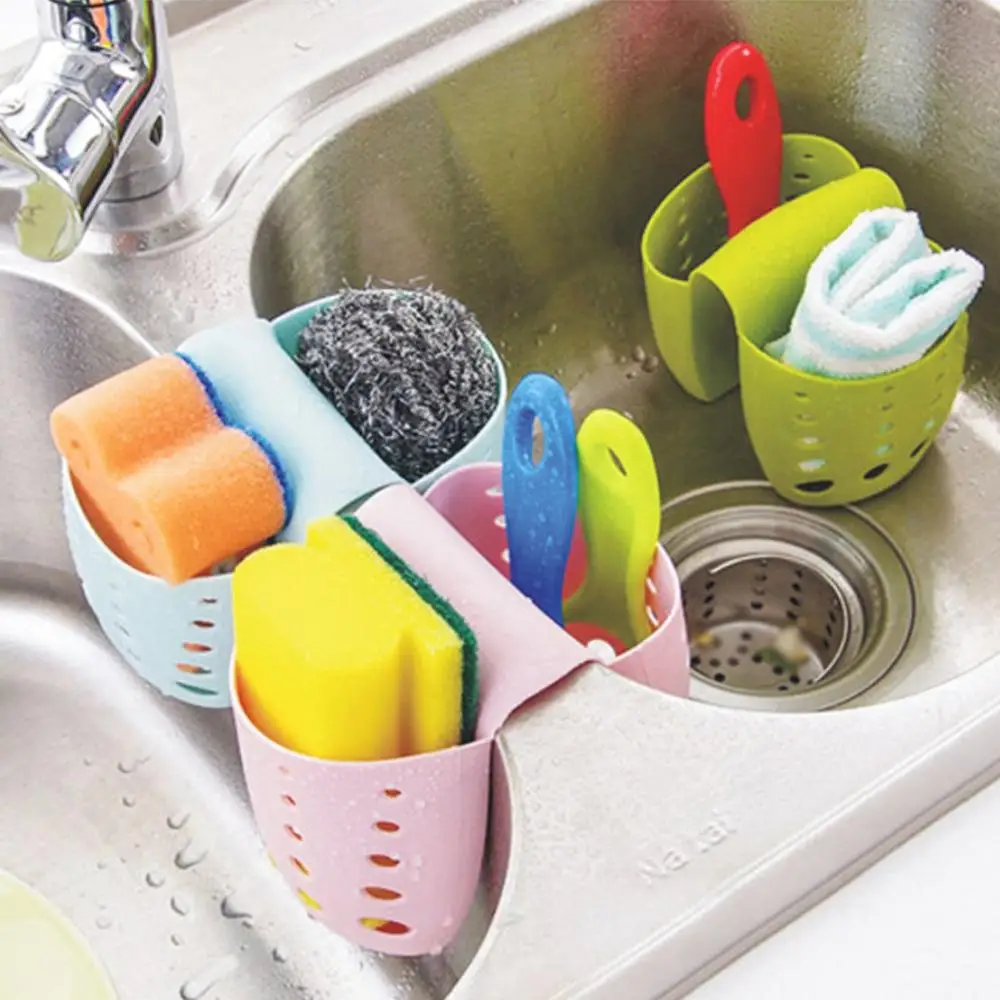 1PC Kitchen Double Sink Saddle Silicone Sponge Holder Rack Storage Soap Dish Drain Bag Home Bath Organizer | Дом и сад