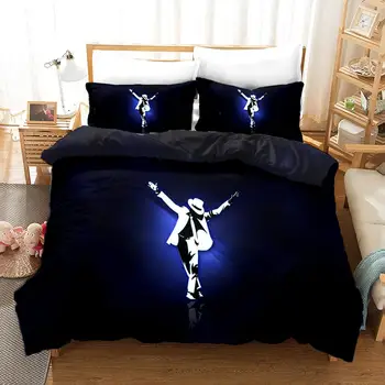 

Michael Jackson Bedroom Gift Bedding Set Vintage Fashion 100% Microfibe 1PC Duvet Cover with Pillowcases No Comforter Drop Ship