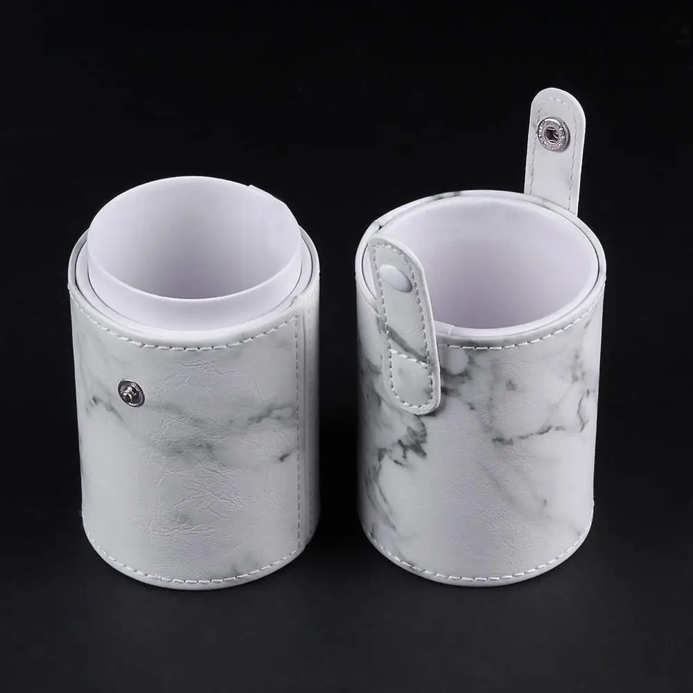 1pc Travel PU Marbling Makeup Brushes Pen Holder Brushes Storage Cosmetic Makeup Brush Case Box Organizer Make Up Tools 3 Sizes