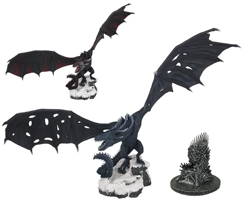 

[New] Game of Thrones Ice dragon Viserion fiery dragon Drogon Action figure Statue Collection model toy gift with original box