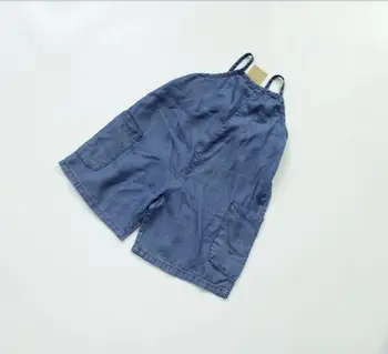 

2020 new wholesale girls boys denim overalls summer fashion kids shorts 2-7t HV625